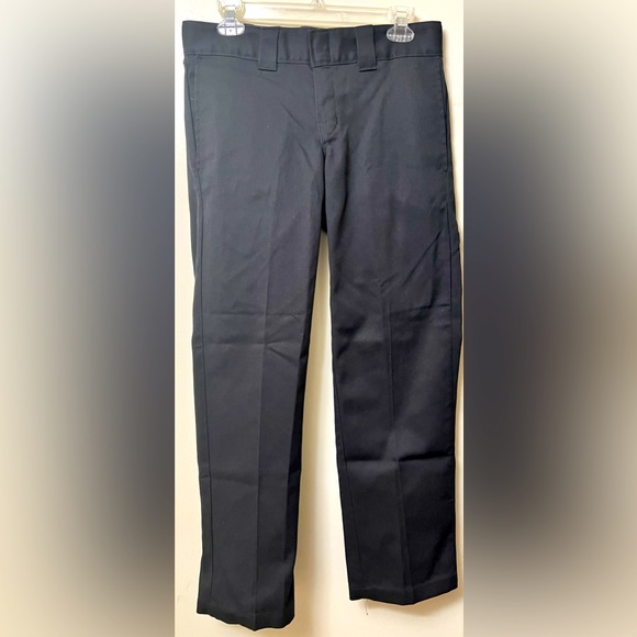 Dickies Slim Fit Straight Leg Work Pants, Black, 30x30 - Picture 1 of 3